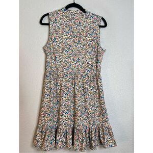 As U Wish high neck floral stretch knit slinky ruffled mini dress sz large